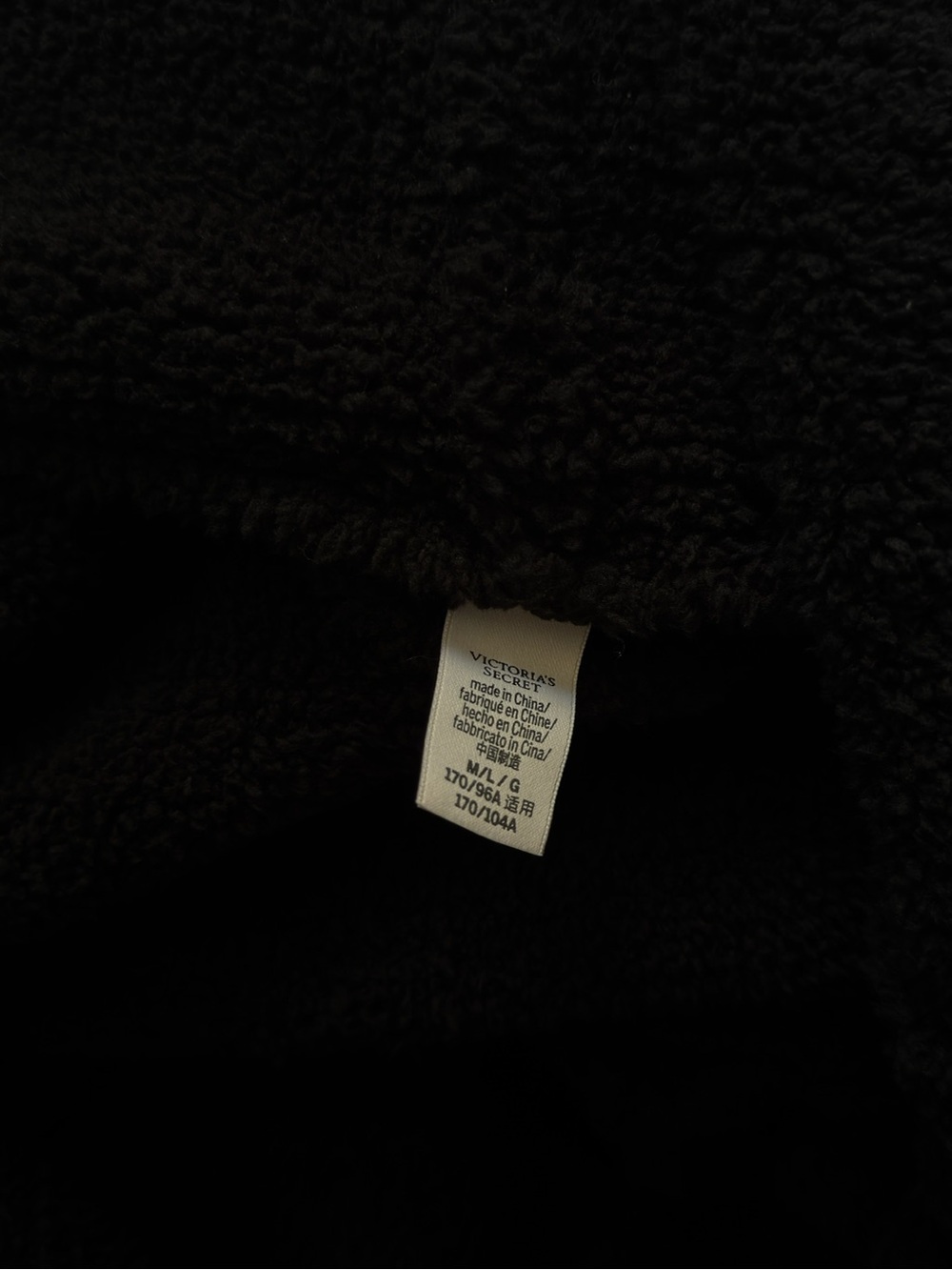 Victoria's Secret Black Long Hooded Plush Robe - Picture 6 of 6